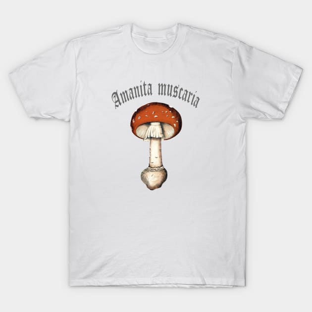 Fly agaric fairytale mushroom Amanita muscaria T-Shirt by bullshirter